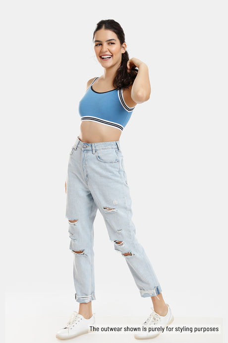 Zivame Varsity Double Layered Non Wired Full Coverage Bralette - Pacific Coast — image 5