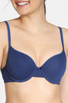 Zivame Summer Love Push-Up Wired Medium Coverage T-Shirt Bra - Blue Depth — thumbnail 4