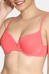 Zivame Summer Love Push-Up Wired Medium Coverage T-Shirt Bra - Georgia Peach — thumbnail 4