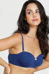 Zivame Summer Love Padded Wired 3/4th Coverage Strapless Bra - Blue Depth — thumbnail 3