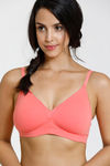 Zivame Summer Love Padded Non Wired 3/4th Coverage T-Shirt Bra - Georgia Peach — thumbnail 4