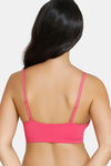Zivame Vintage Lace Double Layered Non Wired Medium Coverage Slip-On Bra - Carmine — thumbnail 2