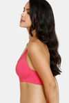 Zivame Vintage Lace Double Layered Non Wired Medium Coverage Slip-On Bra - Carmine — thumbnail 3