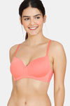 Zivame Padded Non Wired 3/4th Coverage T-Shirt Bra - Georgia Peach — thumbnail 1