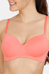 Zivame Padded Non Wired 3/4th Coverage T-Shirt Bra - Georgia Peach — thumbnail 5