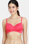 Zivame Padded Non Wired 3/4Th Coverage T-Shirt Bra - Raspberry — thumbnail 1