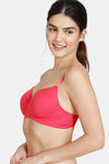 Zivame Padded Non Wired 3/4Th Coverage T-Shirt Bra - Raspberry — thumbnail 4