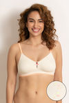 Zivame Beautiful Basics Double Layered Non Wired 3/4th Coverage Bra - Ivory Neps — thumbnail 1