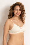 Zivame Beautiful Basics Double Layered Non Wired 3/4th Coverage Bra - Ivory Neps — thumbnail 2