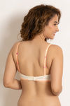 Zivame Beautiful Basics Double Layered Non Wired 3/4th Coverage Bra - Ivory Neps — thumbnail 3