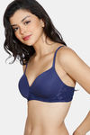 Zivame Padded Non Wired 3/4th Coverage T-Shirt Bra - Blue Ribbon — thumbnail 4