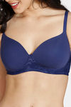 Zivame Padded Non Wired 3/4th Coverage T-Shirt Bra - Blue Ribbon — thumbnail 5