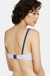 Zivame Striped Padded Wired 3/4th Coverage T-Shirt Bra - White — thumbnail 2