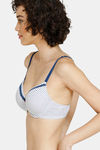 Zivame Striped Padded Wired 3/4th Coverage T-Shirt Bra - White — thumbnail 3