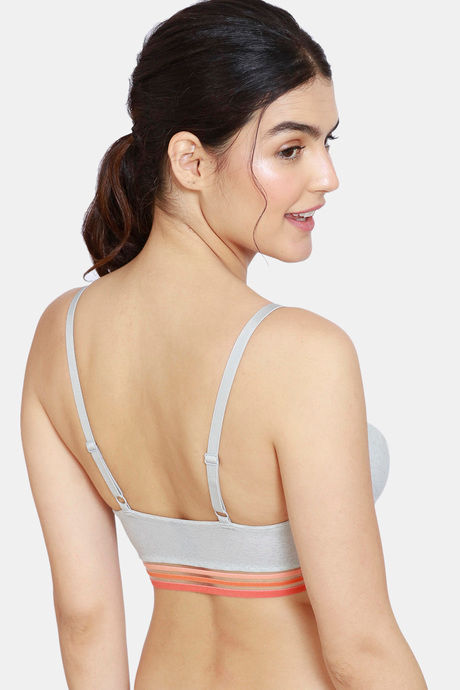 Zivame Urban Leisure Double Layered Non Wired Medium Coverage Slip-On Bra - Grey Melange — image 2