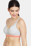 Zivame Urban Leisure Double Layered Non Wired Medium Coverage Slip-On Bra - Grey Melange — thumbnail 3
