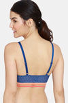 Zivame Urban Leisure Double Layered Non Wired Medium Coverage Slip-On Bra - Navy Peony — thumbnail 2