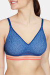 Zivame Urban Leisure Double Layered Non Wired Medium Coverage Slip-On Bra - Navy Peony — thumbnail 4