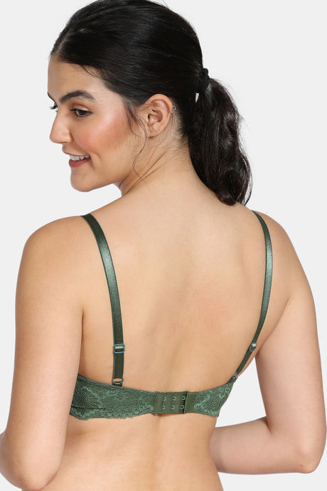 Zivame Beautiful Basics Double Layered Non Wired 3/4th Coverage T-Shirt Bra - Green — image 3