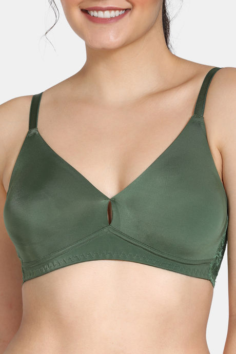 Zivame Beautiful Basics Double Layered Non Wired 3/4th Coverage T-Shirt Bra - Green — image 4