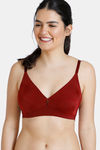 Zivame Beautiful Basics Double Layered Non Wired 3/4th Coverage T-Shirt Bra - Merlot — thumbnail 1