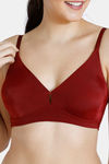 Zivame Beautiful Basics Double Layered Non Wired 3/4th Coverage T-Shirt Bra - Merlot — thumbnail 4