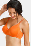 Zivame Urban Leisure Double Layered Non Wired Full Coverage T-Shirt Bra - Apricot Orange — thumbnail 2