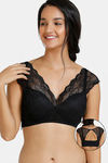 Zivame Padded Non Wired Full Coverage Blouse Bra - Anthracite — thumbnail 1