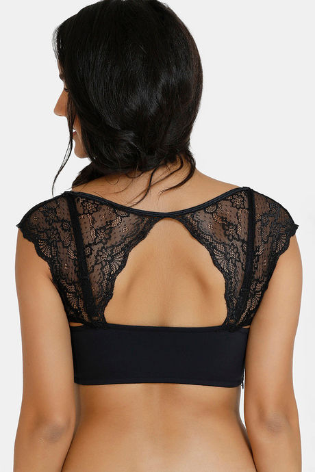 Zivame Padded Non Wired Full Coverage Blouse Bra - Anthracite — image 2