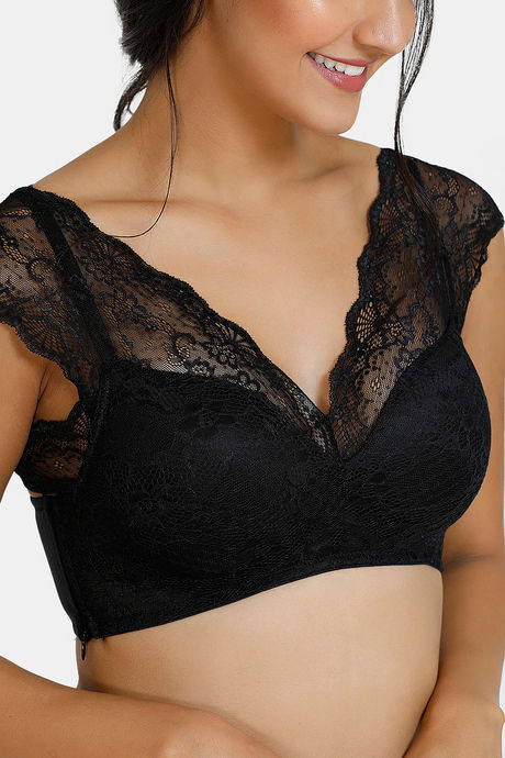 Zivame Padded Non Wired Full Coverage Blouse Bra - Anthracite — image 4