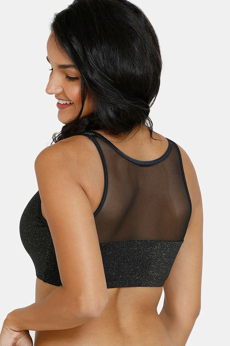 Zivame Padded Wired Full Coverage Blouse Bra - Anthracite — image 2
