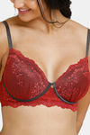 Zivame Sensual Stir Padded Non Wired 3/4th Coverage Lace Bra - Merlot — thumbnail 4