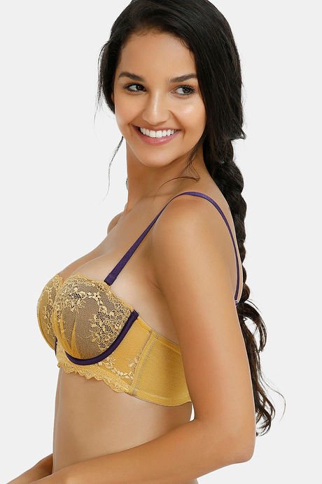 Zivame Sensual Stir Padded Wired 3/4th Coverage Strapless Bra - Honey Mustard — image 2