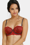 Zivame Sensual Stir Padded Wired 3/4th Coverage Strapless Bra - Merlot — thumbnail 1