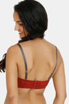 Zivame Sensual Stir Padded Wired 3/4th Coverage Strapless Bra - Merlot — thumbnail 3