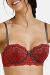 Zivame Sensual Stir Padded Wired 3/4th Coverage Strapless Bra - Merlot — thumbnail 4