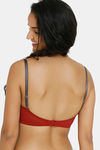 Zivame Sensual Stir Padded Wired Medium Coverage Lace Bra - Merlot — thumbnail 3