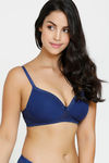 Zivame Beautiful Basics Padded Non Wired 3/4th Coverage Bra - Blue Depth — thumbnail 2