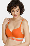 Zivame Urban Leisure Push-Up Wired Medium Coverage T-Shirt Bra - Apricot Orange — thumbnail 1