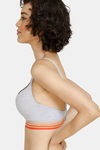 Zivame Urban Leisure Push-Up Wired Medium Coverage T-Shirt Bra - Grey Melange — thumbnail 2