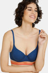 Zivame Urban Leisure Push-Up Wired Medium Coverage T-Shirt Bra - Navy Peony — thumbnail 1