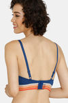 Zivame Urban Leisure Push-Up Wired Medium Coverage T-Shirt Bra - Navy Peony — thumbnail 3