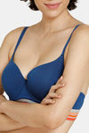 Zivame Urban Leisure Push-Up Wired Medium Coverage T-Shirt Bra - Navy Peony — thumbnail 4