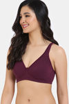 Zivame Double Layered Non Wired Full Coverage Post Breast Surgery Bra - Fig — thumbnail 3