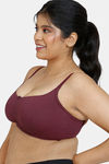 Zivame True Curv Double Layered Non Wired 3/4th Coverage Sag Lift Bra - Fig — thumbnail 3