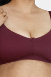 Zivame True Curv Double Layered Non Wired 3/4th Coverage Sag Lift Bra - Fig — thumbnail 4