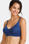 Zivame Double Layered Non Wired 3/4th Coverage Bra - Navy Peony — thumbnail 1