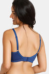 Zivame Double Layered Non Wired 3/4th Coverage Bra - Navy Peony — thumbnail 3