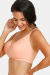 Zivame Double Layered Non Wired 3/4th Coverage Bra - Peach Pearl — thumbnail 2