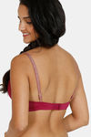 Zivame Ornate Glitz Padded Wired 3/4th Coverage Bra - Wine — thumbnail 2